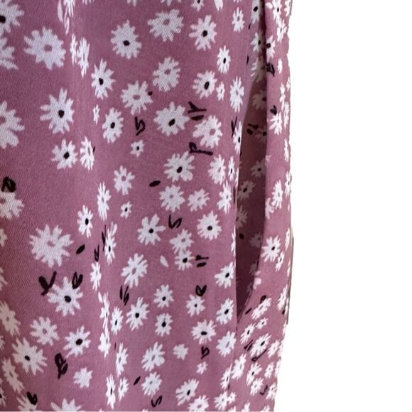 EVRI Dress Woman Lavender White Floral Short Sleeve Knee Length Chiffon Plus 1X - Picture 7 of 11